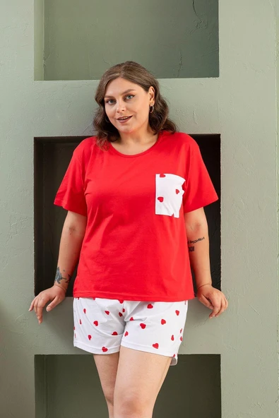 %100 Pamuk Büyük Beden 3 Parça Kadın Pijama Takımı ürün görseli 1