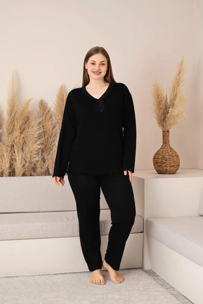 Uzun Kollu Bambu Anne Pijama Takımı- Genç Anne Serisi ürün görseli 1
