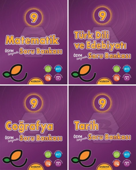 Endemik 2026 9. Sınıf Eşit Ağırlık Soru Kitabı Seti 4 Kitap Güncel Müfredat ürün görseli 1