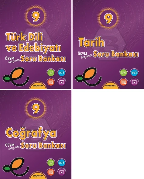 Endemik 2026 9. Sınıf Türk Dili + Tarih + Coğrafya Soru Seti 3 Kitap Güncel Müfredat ürün görseli 1