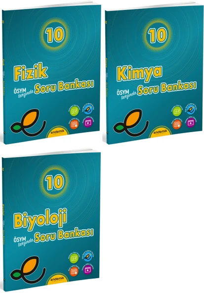 Endemik 2026 10. Sınıf Fizik + Kimya + Biyoloji Soru Seti 3 Kitap Güncel Müfredat ürün görseli 1