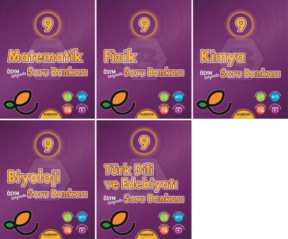 Endemik 2026 9. Sınıf Sayısal Soru Kitabı Seti 5 Kitap Güncel Müfredat ürün görseli 1
