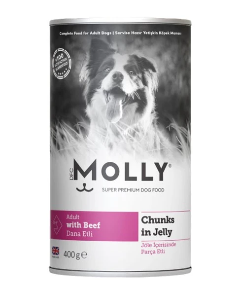 Molly Biftekli Jöleli Yetişkin Köpek Konservesi 400gr - Lezzetli ve Besleyici Tam Mama ürün görseli 1