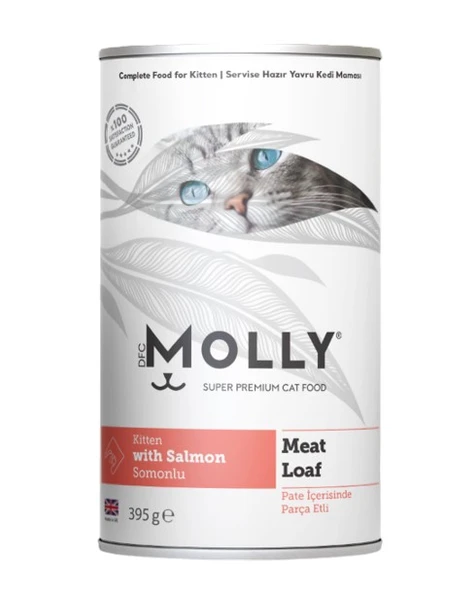 Molly Somonlu Pate Yavru Kedi Konservesi 395gr - Lezzetli ve Besleyici Somonlu Tam Mama ürün görseli 1