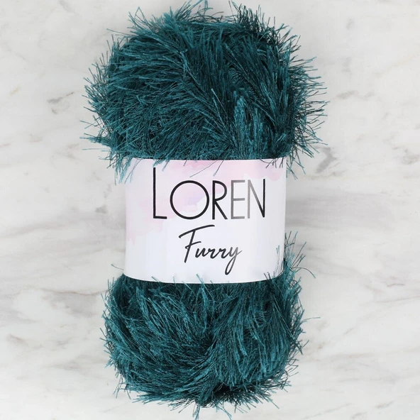 Loren Furry Petrol Mavisi El Örgü İpi - RF039 - 34057 ürün görseli 1