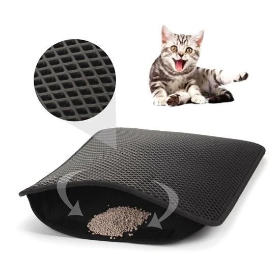 BUFFER® Kedi Tuvalet Önü Kum Toplayıcı Temizleyici Elekli Gri Paspas ürün görseli 1