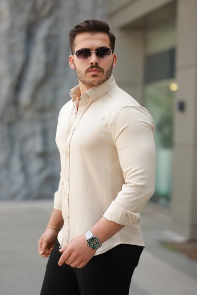Erkek Uzun Kollu Gömlek - Resim 2