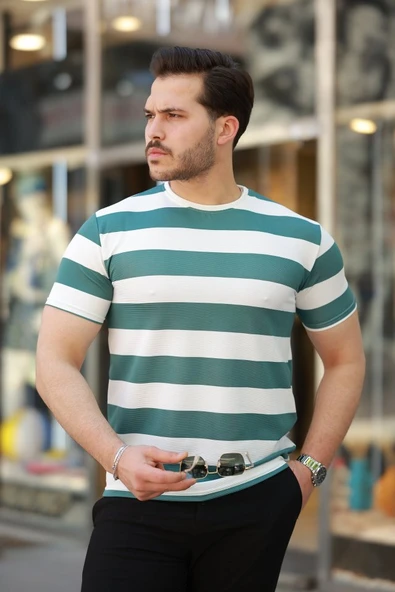 Erkek çift Renk Pamuklu örme Kumaş Kısa Kollu T-shirt ürün görseli 1