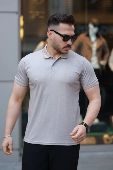 Erkek Yakalı Kagi Kumaş Kısa Kollu T-shirt ürün görseli 1