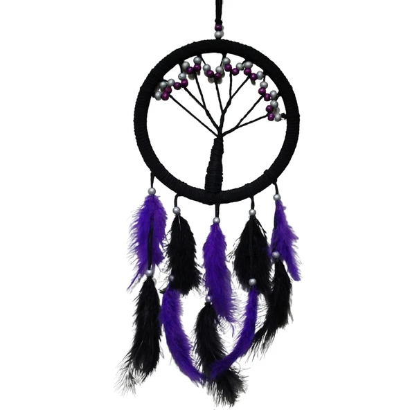 Mor İncili Hayat Ağacı Dream Catcher - Resim 2