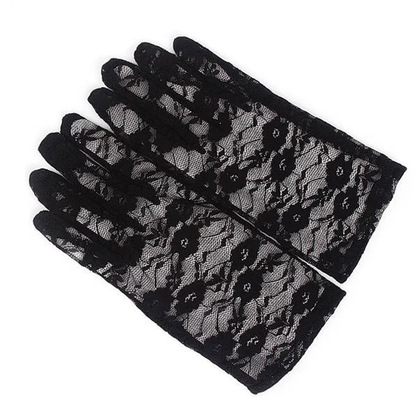 Dantel Eldiven Siyah Renk Yetişkin - Resim 4