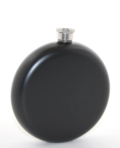 Paslanmaz Çelik Yuvarlak 8 Oz Tekli Matara Siyah Renk ürün görseli 1
