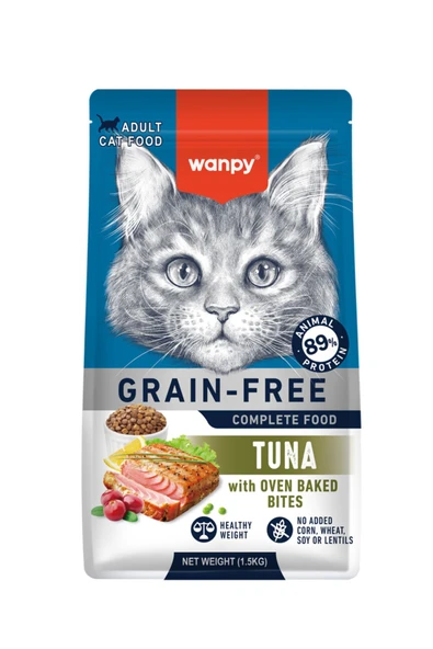 Wanpy Tahılsız Süper Premium %89 Hayvansal Protein Içerikli Tuna Balıklı 1.5 Kg Kedi Maması ürün görseli 1