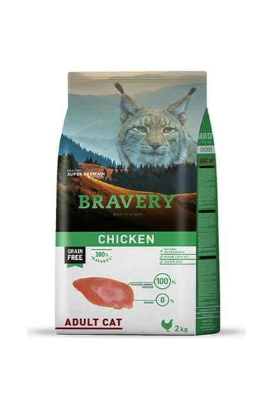 Braven Bravery Tahılsız Tavuklu Yetişkin Kuru Kedi Maması 2 Kg ürün görseli 1