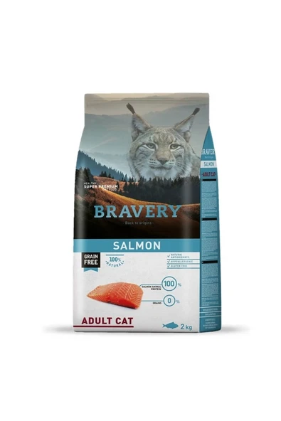 Bravery Tahılsız Somonlu Yetişkin Kedi Maması 2kg ürün görseli 1