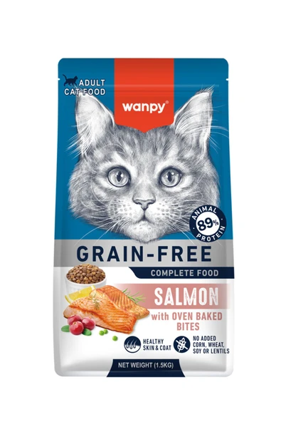 Wanpy Tahılsız Somonlu Yetişkin Kedi Maması 1,5 kg ürün görseli 1