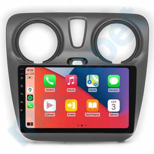 Dacia Lodgy Dokker 2012-2022 6 GB Ram 64 GB Hafıza Qled 9 İnç Android Auto ve CarPlay Multimedya Sistemi ürün görseli 1
