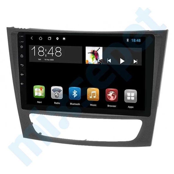 Maygo MYG-464 Serisi Mercedes Benz E Class CLS Class 2002-2009 Model Uyumlu 4GB Ram 64GB Hafıza Qled 4+64 Carplay Android Auto Destekli Multimedya Navigasyonlu Teyp ürün görseli 1