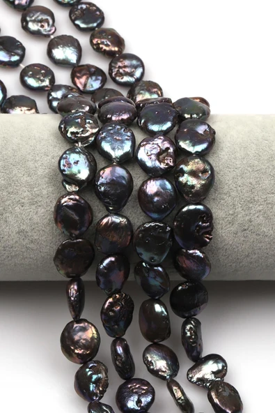 Siyah İnci Doğal Taş Dizi 11 x 13 mm Şekilsiz Kesim ürün görseli 1