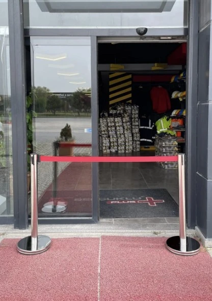 2 Adet Krom Şerit Bariyer 3mt , Yönlendirme Bariyeri, Şerit Bariyer, Protokol Bariyeri ürün görseli 1
