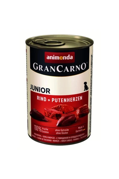 GranCarno Sığır Etli ve Hindi Yüreği Yavru Köpek Yaş Mama 400g ürün görseli 1