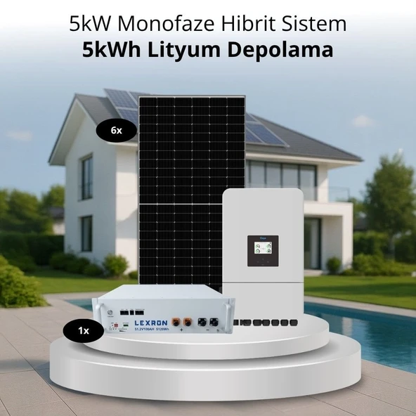 5kW MONOFAZE HİBRİT SİSTEM 1 ürün görseli 1