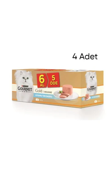 Gold 6 Al 5 Öde Kıyılmış Ton Balıklı Yetişkin Kedi Konserve X 8 Adet ürün görseli 1