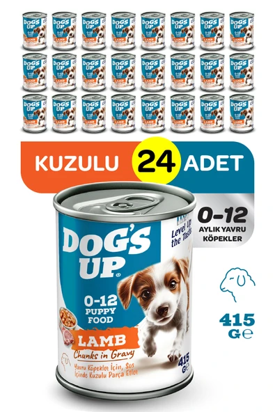 Dogs Up Yaş Yavru Köpek Maması Kuzu Etli 415gr 24Lü ürün görseli 1