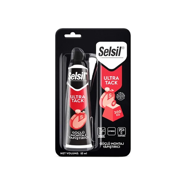 Selsil Ultra Tack Montaj Yapıştırıcı Korniş Yapıştırıcısı 60 ml Beyaz ürün görseli 1