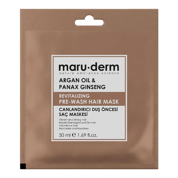 Maruderm Argan Oil and Panax Ginseng Revitalizing Duş Öncesi Saç Maskesi 50 ml ürün görseli 1