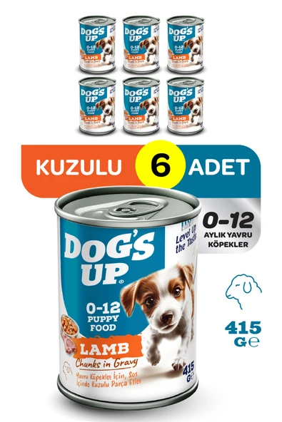 Dogs Up Yaş Yavru Köpek Maması Kuzu Etli 415gr 6Lı ürün görseli 1