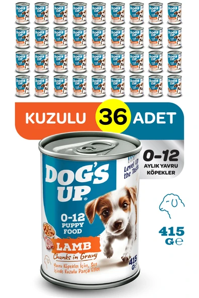 Dogs Up Yaş Yavru Köpek Maması Kuzu Etli 415gr 36Lı ürün görseli 1