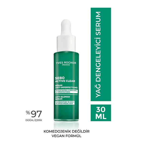 Yves Rocher Sebo Active Clear Vegetal Yağ Dengeleyici Cilt Serumu 30 ml ürün görseli 1