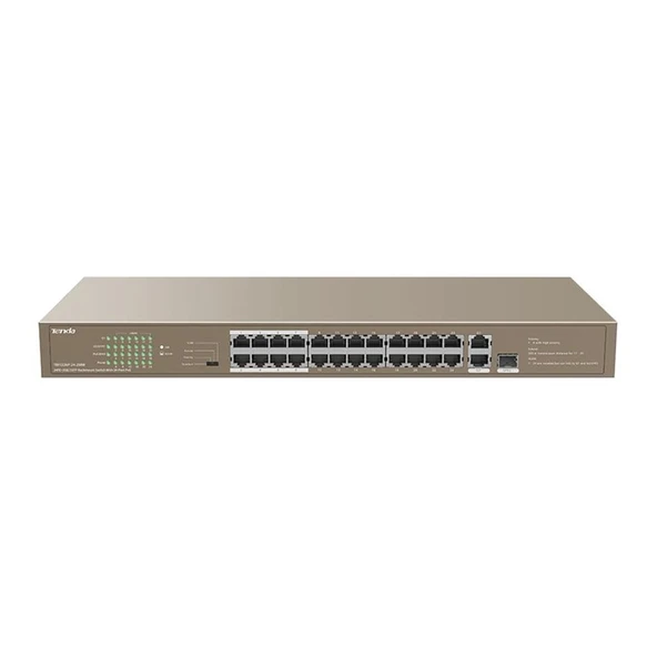 Tenda TEF1126P-24-250W 24 Port Poe+ 10-100 Switch Çelik Kasa Rack Mount ürün görseli 1