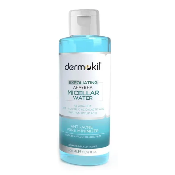 Dermokil Exfoliating Aha+Bha Niacinamide Micellar Makyaj Temizleme Suyu 400 ml ürün görseli 1