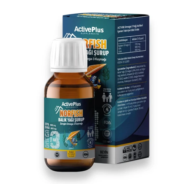 ActivePlus Norfish Balık Yağı Şurup 150 ml ürün görseli 1