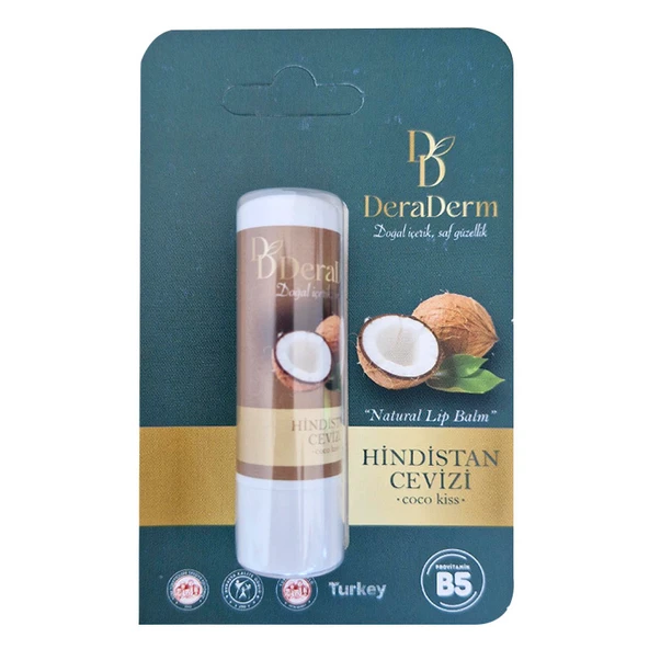 Deraderm Natural Lip Balm Hindistan Cevizi 5 gr ürün görseli 1