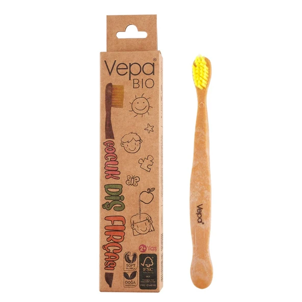Vepa Bio Elite Ahşap Çocuk Diş Fırçası Kraft Kutu Ambalaj ürün görseli 1