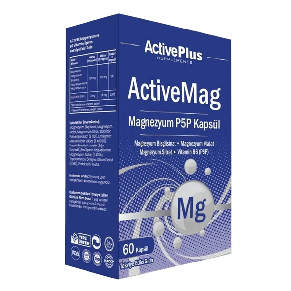 Active Plus ActiveMag Magnezyum P5P 60 Kapsül ürün görseli 1
