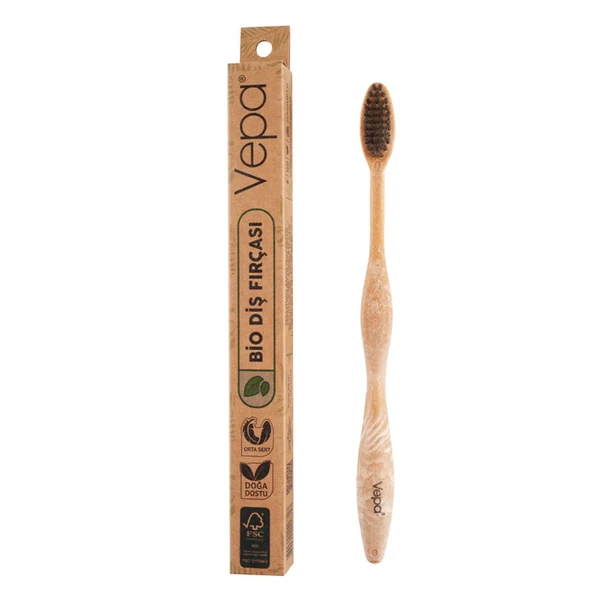 Vepa Bio Elite Ahşap Yetişkin Diş Fırçası Kraft Kutu Ambalaj ürün görseli 1