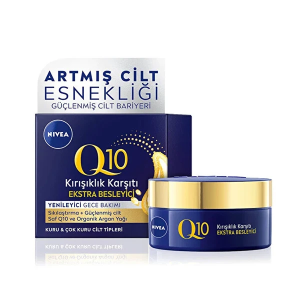 Nivea Q10 Kırışıklık Karşıtı Ekstra Besleyici Gece Bakım Kremi 50 ml ürün görseli 1
