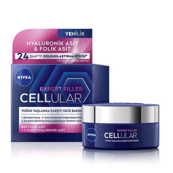 Nivea Expert Filler Cellular Yoğun Yaşlanma Karşıtı Gece Bakımı 50 ml ürün görseli 1