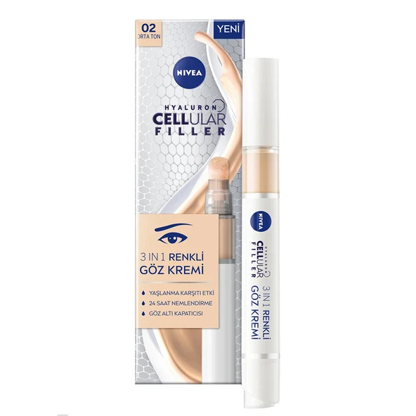 Nivea Hyaluron Cellular Filler 3in1 Renkli Göz Kremi Orta Ton 4 ml ürün görseli 1