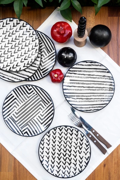 Ethnic 6'lı Pasta Seti-19 Cm. ürün görseli 1