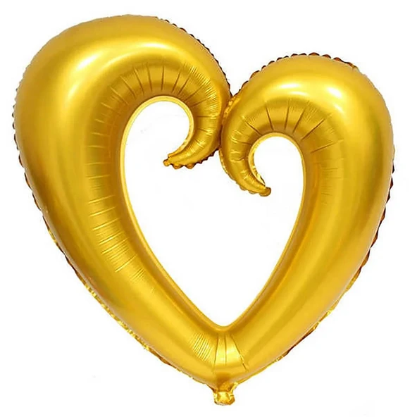 1 Adet 40 İnç 100 Cm Ortası Boş Folyo Altın Kalp Balon Doğum Günü Şık Süsleme ürün görseli 1