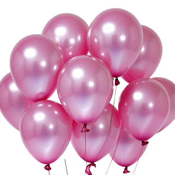 20 Adet 12 İnç 30 Cm Metalik Fuşya Balon Doğum Günü Süsleme ürün görseli 1