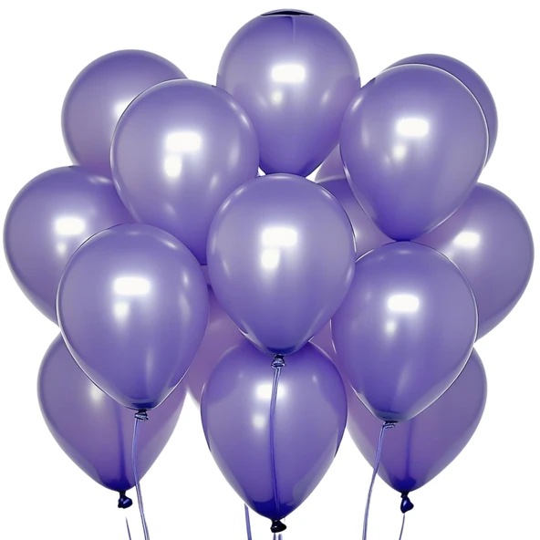 20 Adet 12 İnç 30 Cm Metalik Mor Balon Doğum Günü Süsleme ürün görseli 1