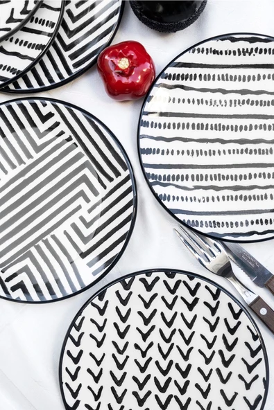 Ethnic 6'lı Pasta Seti-19 Cm. - Resim 2