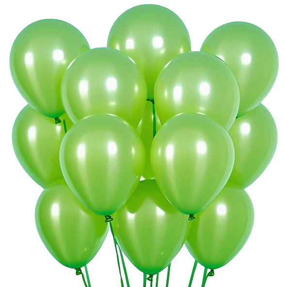 20 Adet 12 İnç 30 Cm Metalik Açık Yeşil Balon Doğum Günü Süsleme ürün görseli 1