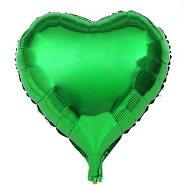 1 Adet 18 İnç 45 Cm Kalp Folyo Balon Yeşil ürün görseli 1